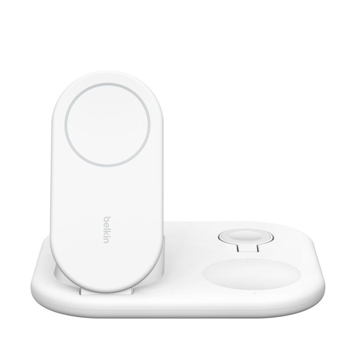 Беспроводная зарядка Belkin 3в1 Magnetic Foldable iPhone/Watch/AirPods, Qi2 15Вт White (WIZ029VFWH)