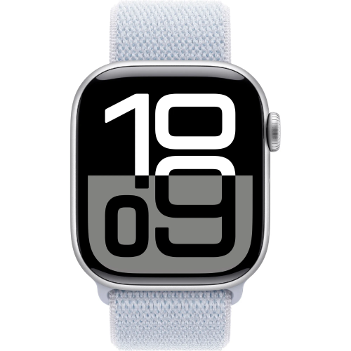 Apple Watch Series 10 42mm Silver Aluminum Case with Blue Cloud Sport Loop (MWWD3)