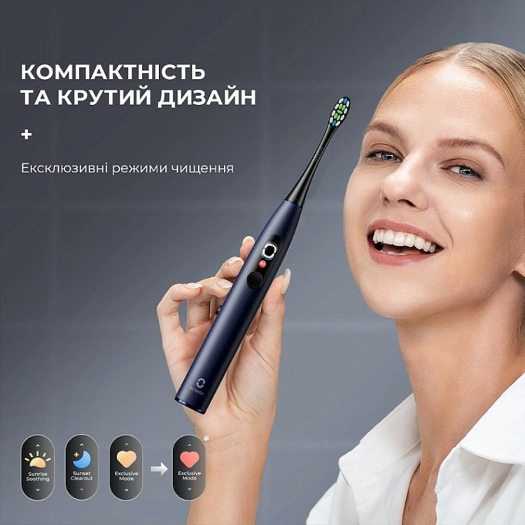 Электрическая зубная щетка Oclean X Plus Pro Digital Blue (69708105561862)