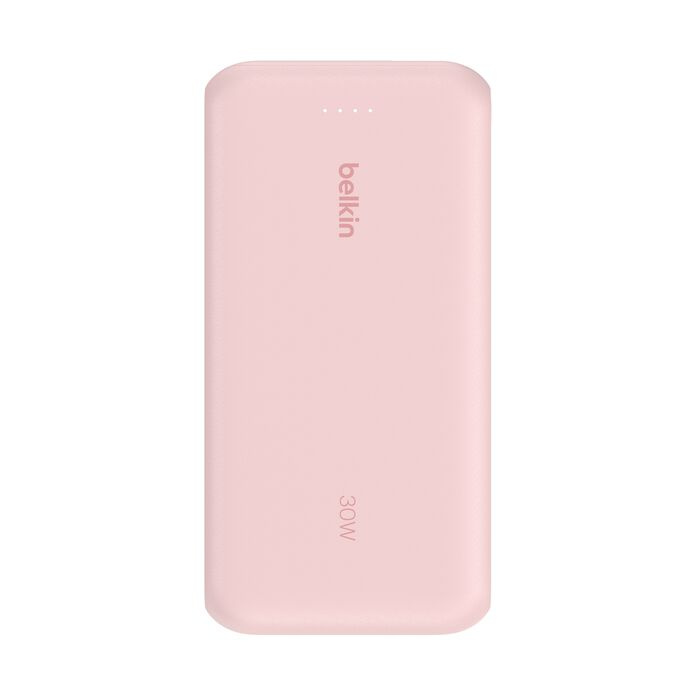 Зарядний пристрій Power Bank Belkin 20000мАh, 30W, вбудований кабель USB-C (Pink) (BPB024HQPK)