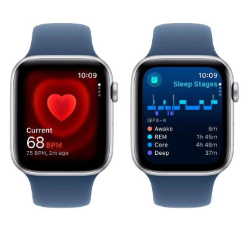 Apple Watch Series SE 2024 GPS 44mm Silver Aluminium Case with Denim Sport Band - S/M (MXEQ3) бу