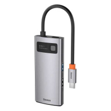 Адаптер Baseus 4in1 USB-C to 4xUSB Metal Gleam Series (Gray)