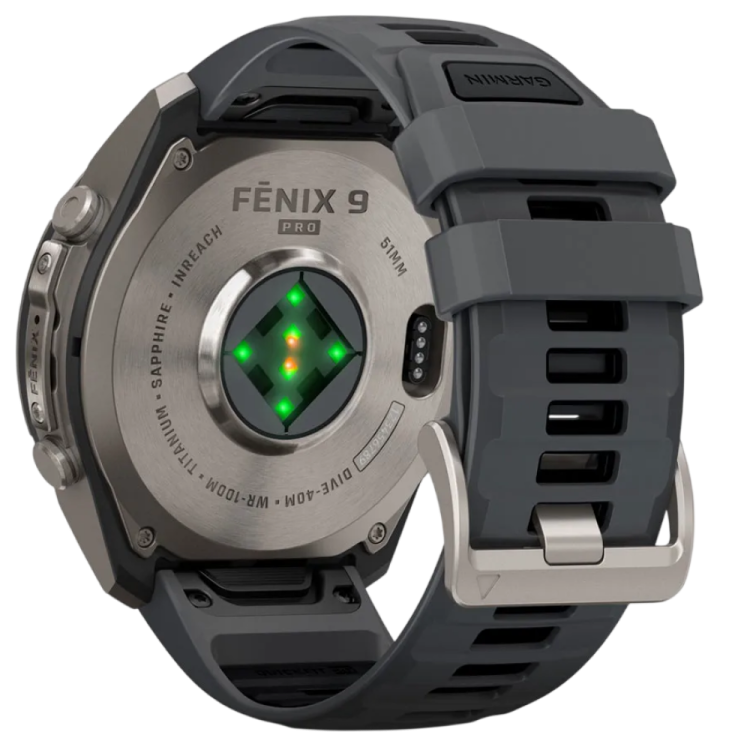 Garmin Fenix 9 Pro 51mm LTE AMOLED Sapphire Titanium with Graphite/Black Silicone Band (010-04337-20/21)