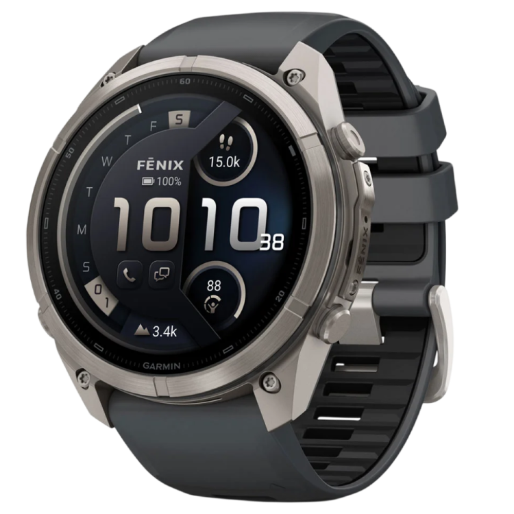 Garmin Fenix 9 Pro 51mm LTE AMOLED Sapphire Titanium with Graphite/Black Silicone Band (010-04337-20/21)