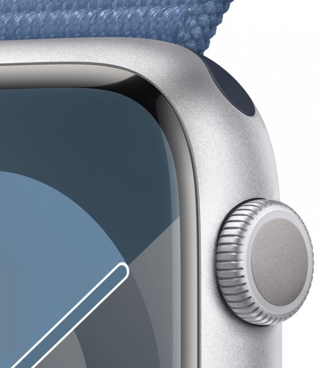 Apple Watch Series 9 41mm GPS Silver Aluminum Case with Winter Blue Sport Loop (MR923) Open Box