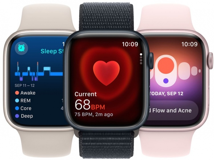 Apple Watch Series 9 41mm GPS Silver Aluminum Case with Winter Blue Sport Loop (MR923) Open Box