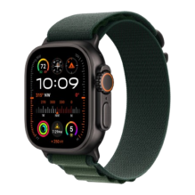 Apple Watch Ultra 2 49mm Black Titanium Case with Dark Green Alpine Loop (Small) 2024 (MX4Q3)