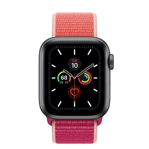Apple Watch Series 5 44mm Space Gray Aluminium Case with Pomegranate Sport Loop (MWU02)