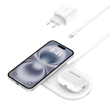 Безпровідна зарядка Belkin 2в1 15Вт Pad Qi2 White (WIZ021VFWH)