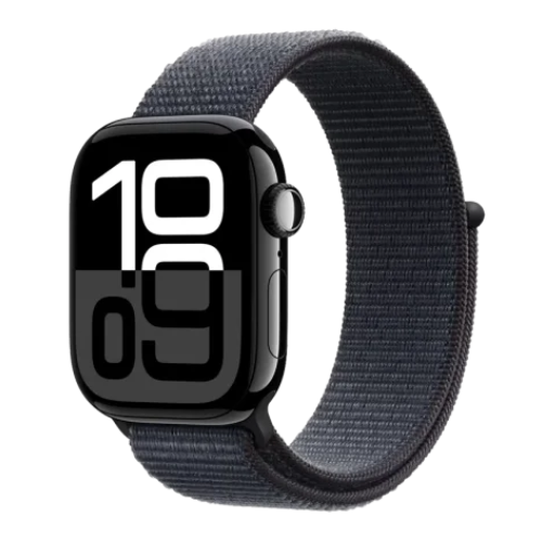 Apple Watch Series 10 46mm Jet Black Aluminum Case with Ink Sport Loop (MWWR3)