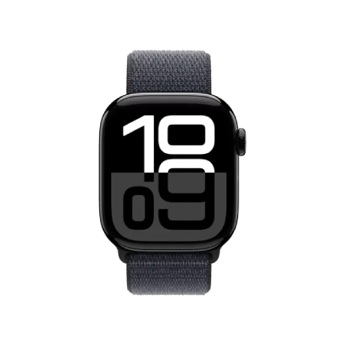 Apple Watch Series 10 46mm Jet Black Aluminum Case with Ink Sport Loop (MWWR3)