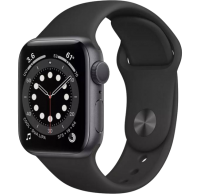 Apple Watch Series 6 44mm Space Gray Aluminum Case with Black Sport Band (M00H3) бу