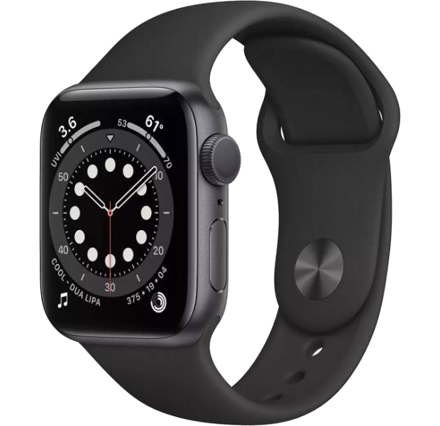 Apple Watch Series 6 44mm Space Gray Aluminum Case with Black Sport Band (M00H3) БУ