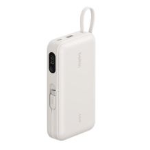 Зарядний пристрій Power Bank Belkin 20000мАh, 45W, з інтегрованим кабелем USB-C (Sand) (BPB030HQSA)