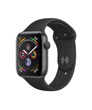 Apple Watch Series 4 GPS 44mm Space Gray Aluminum Case with Black Sport Band (MU6D2)