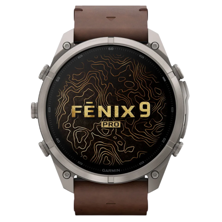 Garmin Fenix 9 Pro 51mm LTE AMOLED Sapphire Titanium with Walnut Leather Band (010-04337-40/41)