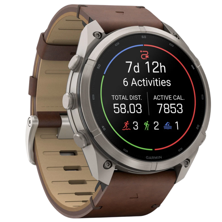 Garmin Fenix 9 Pro 51mm LTE AMOLED Sapphire Titanium with Walnut Leather Band (010-04337-40/41)