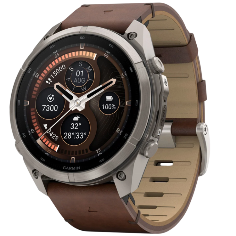 Garmin Fenix 9 Pro 51mm LTE AMOLED Sapphire Titanium with Walnut Leather Band (010-04337-40/41)