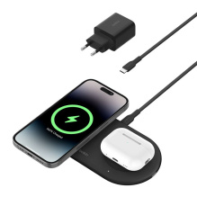 Безпровідна зарядка Belkin 2в1 15Вт Pad Qi2 Black (WIZ021VFBK)