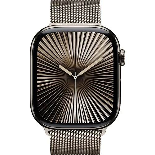 Apple Watch Series 10 46mm Natural Titanium Case with Natural Milanese Loop S/M (MC7Q4)