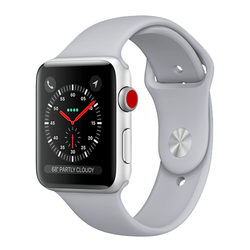 Apple Watch 42mm Series 3 GPS + Cellular Silver Aluminum Case with Fog Sport Band (MQK12)