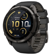 Garmin Fenix 9 Pro 51mm LTE AMOLED Sapphire Carbon Gray DLC Titanium with Black/Pebble Gray Silicone Band (010-04337-10/11)