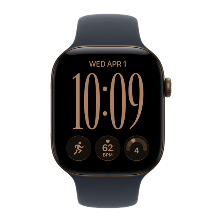 Apple Watch Series 12 GPS 42mm Dark Bronze Aluminum Case with Navy Blue Sport Band - M/L