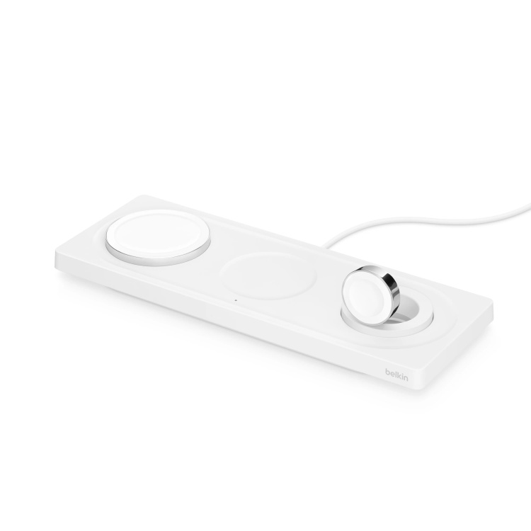 Беспроводная зарядка Belkin 3-in-1 MagSafe Wireless Stand White (WIZ016VFWH)