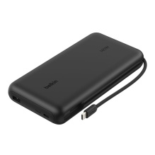 Зарядний пристрій Power Bank Belkin 25000мАh, 158W, з інтегрованим кабелем USB-C (Black) (BPB039HQBK)