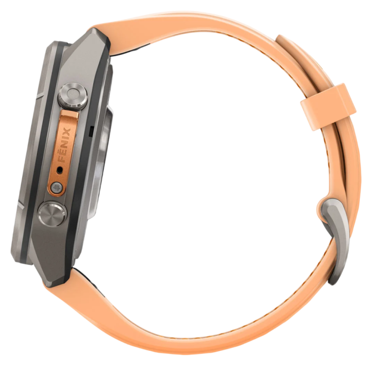 Garmin Fenix 9 Pro 43mm AMOLED Sapphire Titanium with Shell Pink/Autumn Orange Silicone Band (010-04335-05/06)