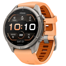 Garmin Fenix 9 Pro 43mm AMOLED Sapphire Titanium with Shell Pink/Autumn Orange Silicone Band (010-04335-05/06)