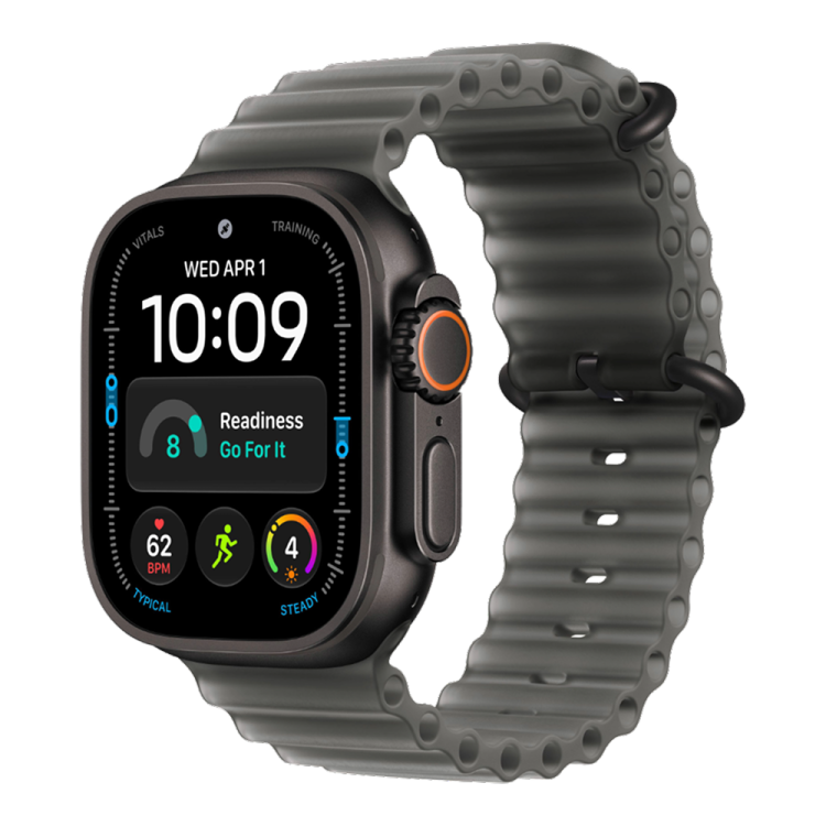 Apple Watch Ultra 4 GPS + LTE 49mm Black Titanium Case with Translucent Black Ocean Band Apple Watch Ultra 4 GPS + LTE 49mm Black Titanium Case with Translucent Black Ocean Band