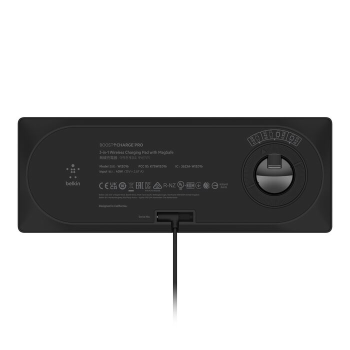 Безпровідна зарядка Belkin 3-in-1 MagSafe Wireless Stand Black (WIZ016VFBK)