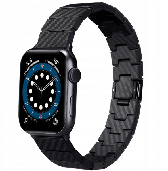 Ремешок Pitaka для Apple Watch 42-49mm Carbon Fiber Modern Series (Black-Grey)