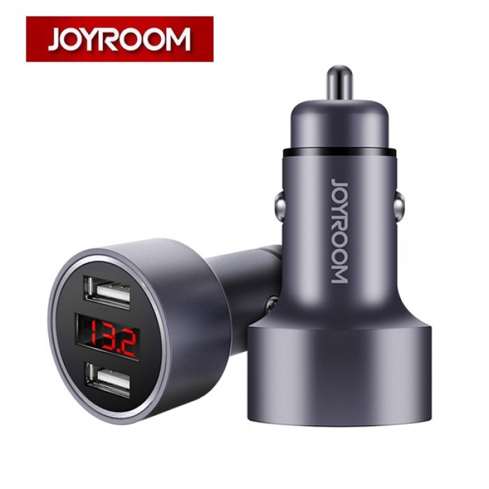 Прикурювач JoyRoom Journey Voltage Visible 2xUSB 2.1a (Grey)