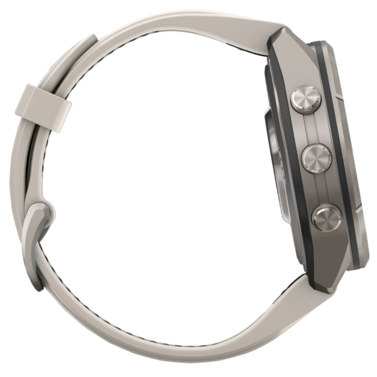Garmin Fenix 9 Pro 43mm AMOLED Sapphire Titanium with Fog Gray/Dark Sandstone Silicone Band (010-04335-85/86)