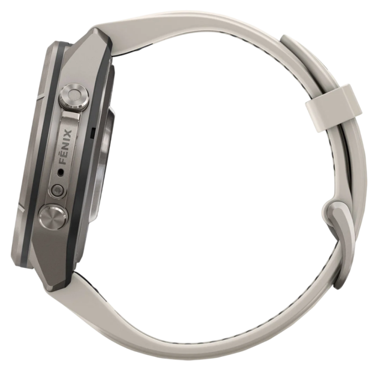 Garmin Fenix 9 Pro 43mm AMOLED Sapphire Titanium with Fog Gray/Dark Sandstone Silicone Band (010-04335-85/86)