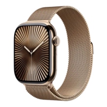 Apple Watch Series 10 46mm Gold Titanium Case with Gold Milanese Loop M/L (MX003)