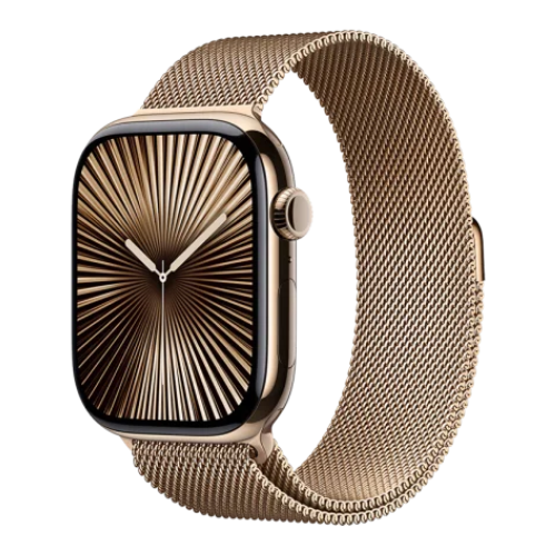 Apple Watch Series 10 46mm Gold Titanium Case with Gold Milanese Loop M/L (MX003)
