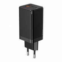 Адаптер WIWU GaN Tech Charge Series 2xType-C+USB 65W (Black)