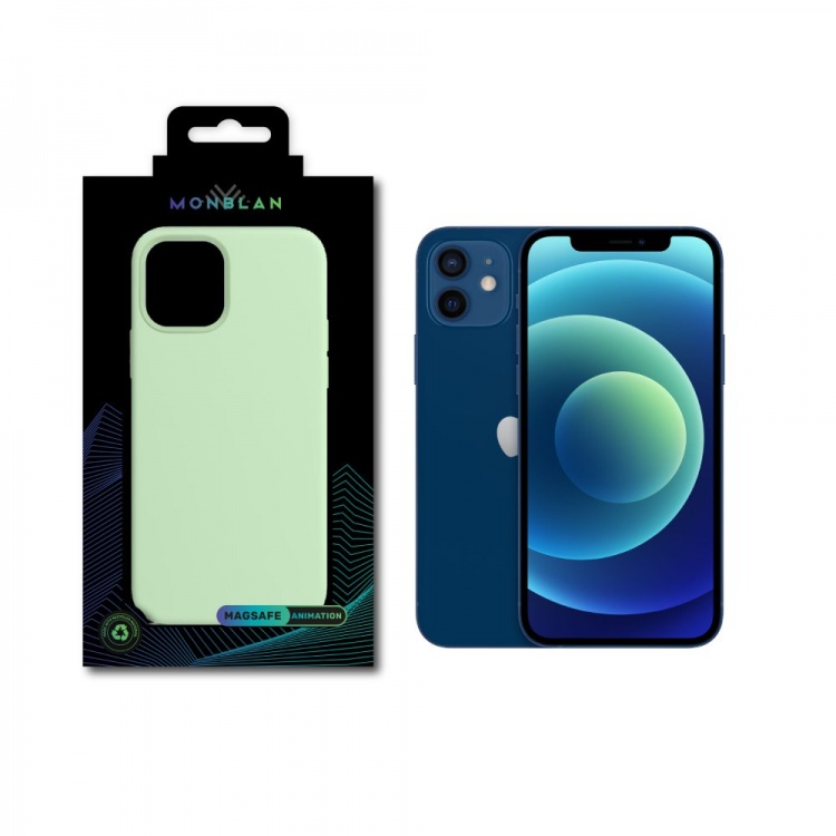 Чохол Monblan для iPhone 12/12 Pro Magnetic Silicone [MagSafe & Animation] Series (Pistachio)