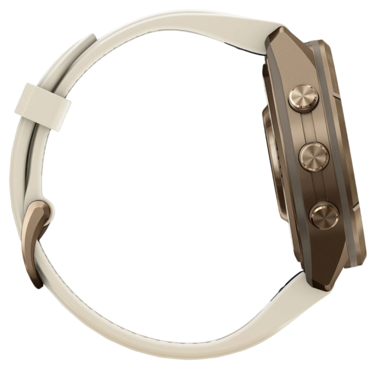 Garmin Fenix 9 Pro 43mm AMOLED Sapphire Autumn Gold Titanium with Cream/French Gray Silicone Band (010-04335-25/26)