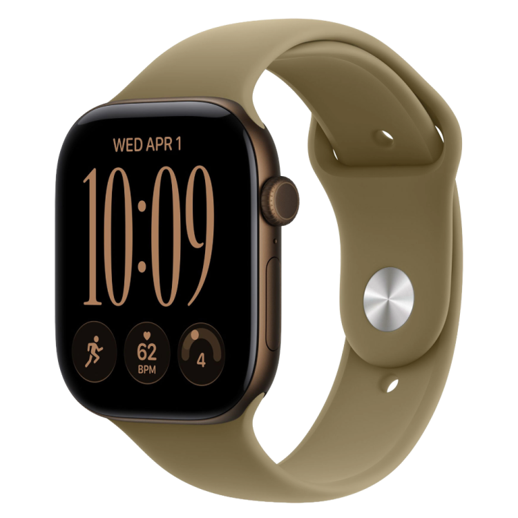 Apple Watch Series 12 GPS 42mm Dark Bronze Aluminum Case with Olive Sport Band - S/M