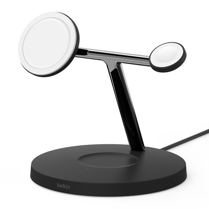 Безпровідна зарядка Belkin 3-in-1 Wireless Charger with MagSafe 15W Black (WIZ017VFBK)