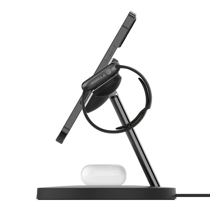 Безпровідна зарядка Belkin 3-in-1 Wireless Charger with MagSafe 15W Black (WIZ017VFBK)