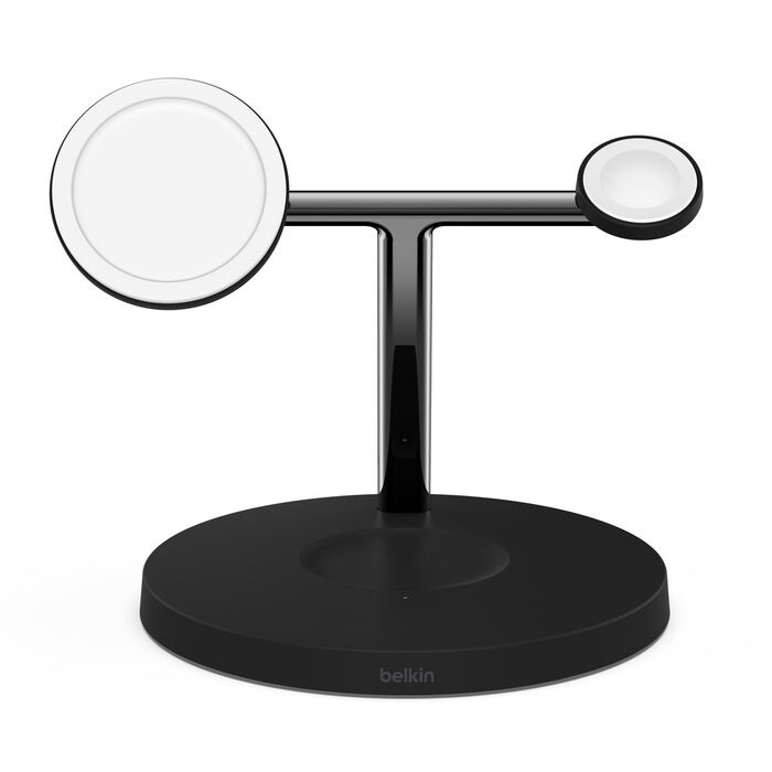 Безпровідна зарядка Belkin 3-in-1 Wireless Charger with MagSafe 15W Black (WIZ017VFBK)