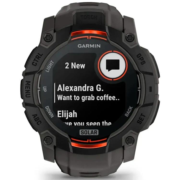 Garmin Instinct 3 50mm Solar Black with Charcoal Band (010-02935-00)