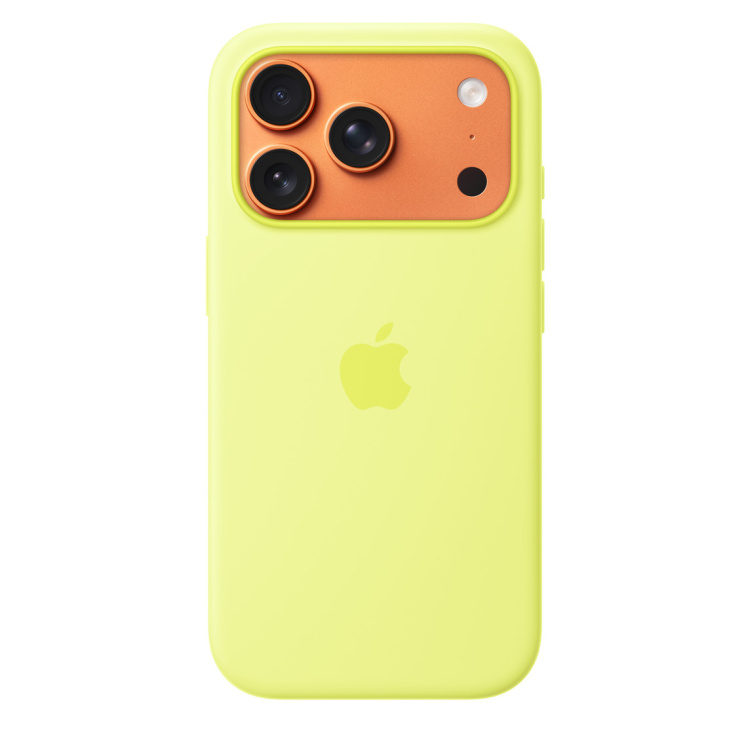 Чохол Apple Silicone Case with Magsafe для iPhone 17 Pro Neon Yellow (MGFF4) Чохол Apple Silicone Case with Magsafe для iPhone 17 Pro Neon Yellow (MGFF4)
