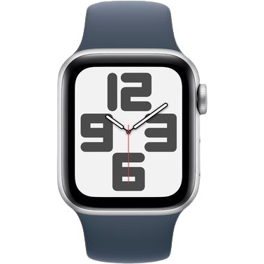 Apple Watch SE 2 2023 40mm GPS Silver Aluminum Case with Storm Blue Sport Band - S/M (MRE13) бу