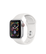 Apple Watch Series 4 GPS + Cellular 40mm Silver Aluminum Case with White Sport Band (MTUD2)